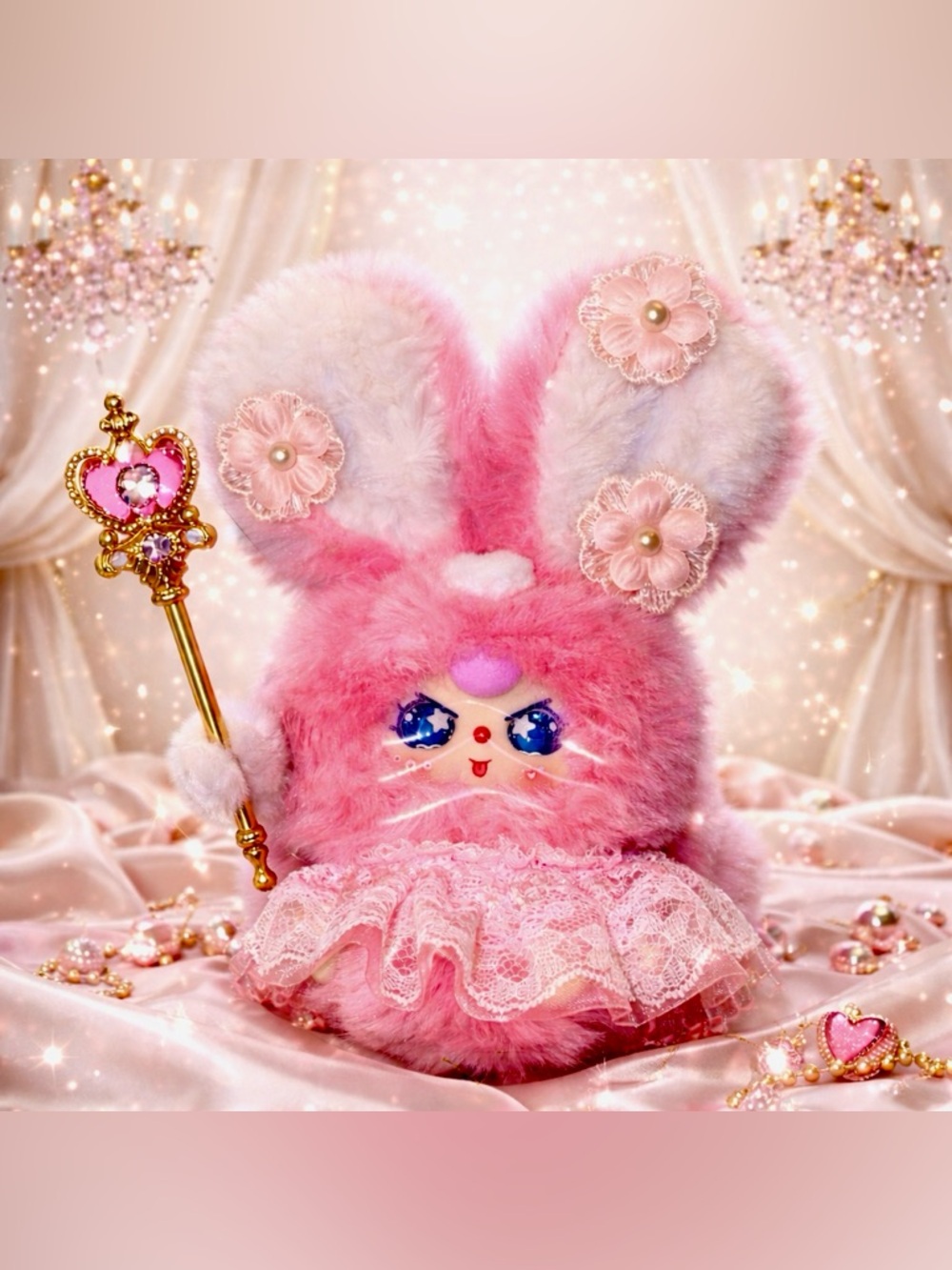 Baby Three Flower Fairy Pink Plush *Special Eyes* Kawaii Boss Babe Bunny